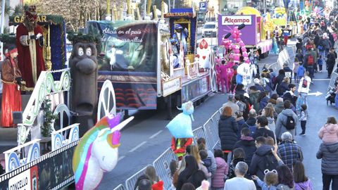 Las carrozas de la cabalgata de Reyes en Vigo
