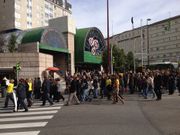 Los manifestantes, por la Plaza de Am�rica