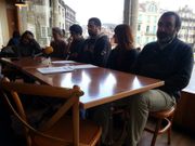 Un momento de la rueda de prensa de esta ma�ana