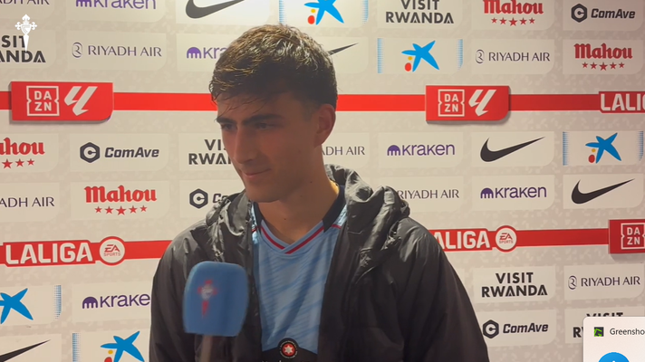 Javi Rodr�guez, tras el partido entre Celta y Atl�tico de Madrid de este s�bado en el Metropolitano.
