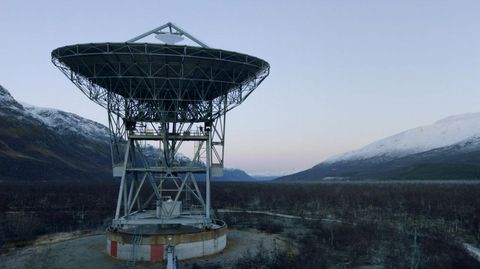 El mensaje fue enviado desde esta antena de 32 m de dimetro situada en Noruega