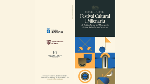 Cartel del Festival Cultural I Milenariu en San Salvador de Cornellana.