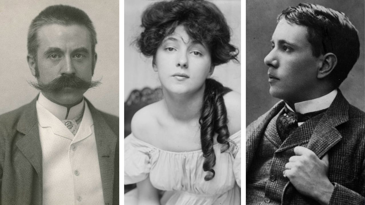 El arquitecto Stanford White, la joven modelo art�stica Evelyn Nesbit y el heredero Harry K. Thaw, los implicados en el��juicio del siglo�