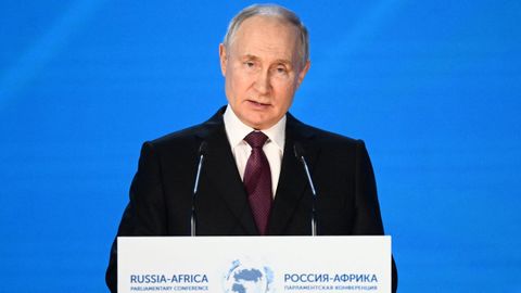 Vladimir Putin, durante el discurso que ofreció el pasado 20 de marzo sobre las relaciones entre Rusia y África
