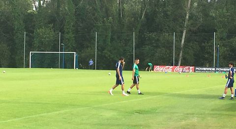 Alejandro Arribas retir�ndose para completar el entrenamiento en el gimnasio