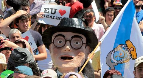 Imagen de una de las marchas de Queremos galego celebrada en el ao 2010. 