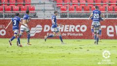gol Sangalli Real Oviedo Mirandes Anduva.Los futbolistas del Real Oviedo celebran el gol de Sangalli al Mirand�s