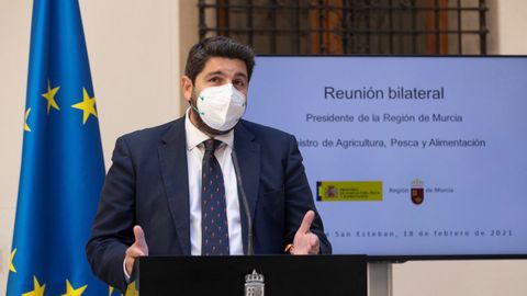 El presidente de Murcia, Fernando Lpez Miras, en una imagen del pasado febrero