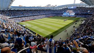 Aspecto del estadio de Riazor en el partido entre el Deportivo y el Barcelona B