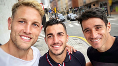 Carlos Hern�ndez, Joselu y Sa�l Berj�n 
