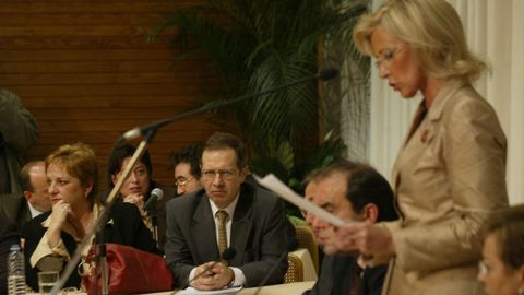 Durante el pleno de investidura de Corina Porro como alcaldesa de Vigo