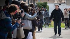 Oriol Junqueras, a su llegadaa principios de marzo al campus de la UVic-UCC en Manresa, 