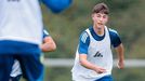Enzo Prez, entrenando con el primer equipo del Real Oviedo