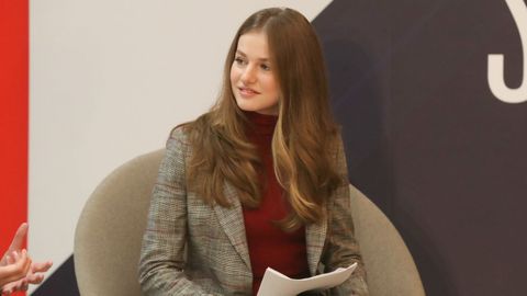 La princesa Leonor, durante un encuentro con jvenes voluntarios el pasado diciembre