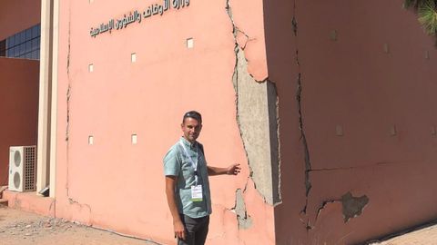 El gelogo Fran Canosa, director cientfico del Xeoparque de Cabo Ortegal, en el terremoto de Marruecos