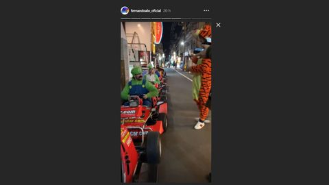 Instastories de Alonso en los karts