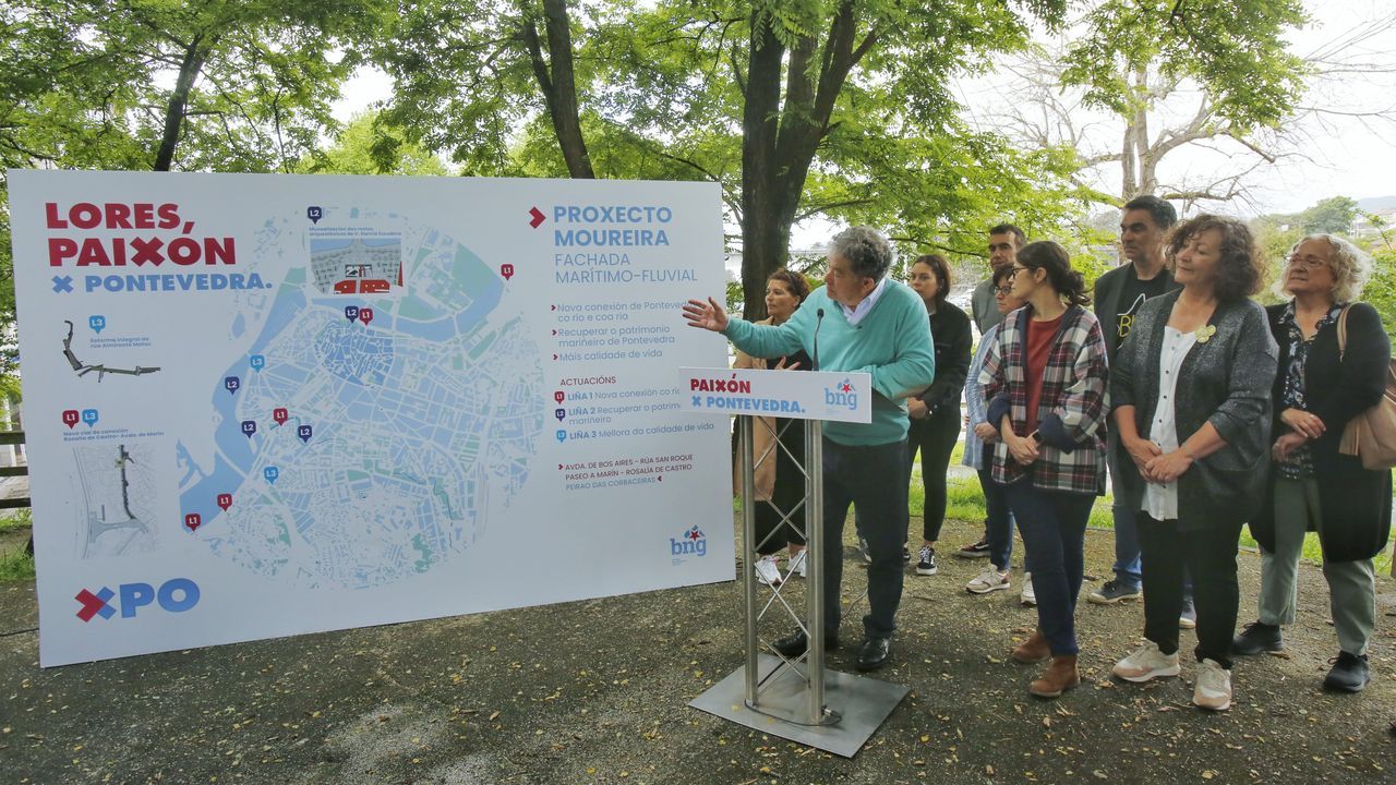 Lores present este martes en Monte do Taco el proyecto Moureira junto a miembros de su candidatura para el 28M