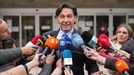El actor Luis Lorenzo tras declarar en el Juzgado de Instruccin nmero 9 de Arganda del Rey junto a su pareja Arancha Surez, investigados por la muerte de la ta de ella