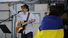 Pablo Bicho intervino en la concentracin de AGA-Ucrana en A Corua