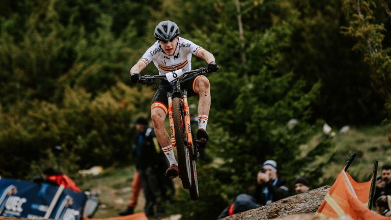 Alejandro García, en pleno esfuerzo en el campeonato de Europa