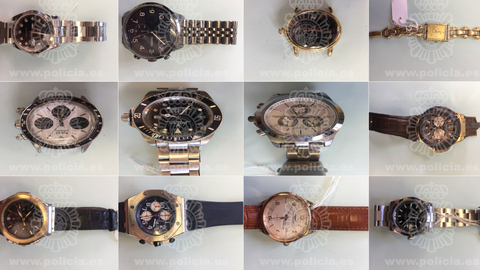 Algunos relojes recuperados por la Polic�a Nacional.