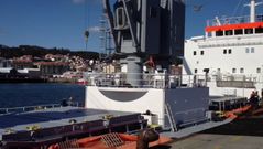 Accidente laboral en el puerto de Ribeira