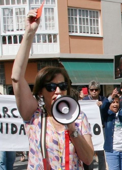 Emma Gonzlez, en una protesta.