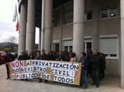 Un momento de la movilizaci�n de esta ma�ana