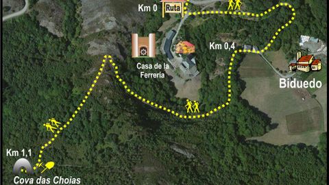 Mapa de acceso a la Cova das Choias