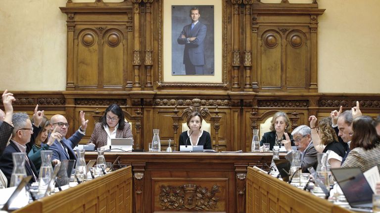 Votación en el pleno del Ayuntamiento de Gijón