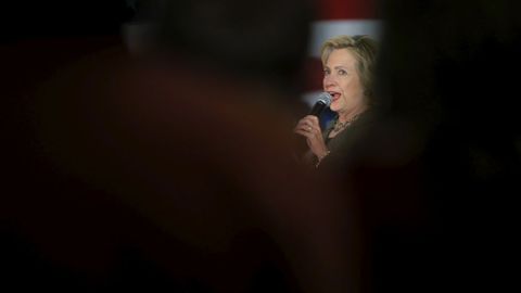 La candidata a la presidencia de EE. UU., Hillary Clinton, durante un mitin. 