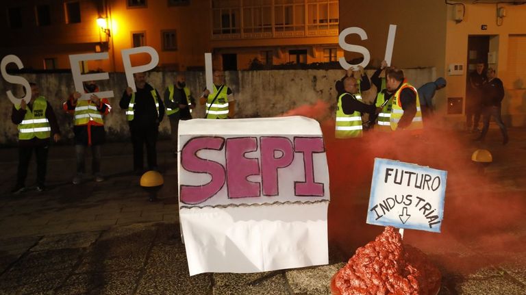 Concentración de los trabajadores de Alcoa
