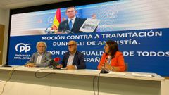 Rosendo Fernández, José Manuel Baltar y Ana Villarino presentaron la moción en Ourense.