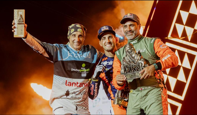 Fran G�mez Pallas junto a Benavides y Al Attiyah