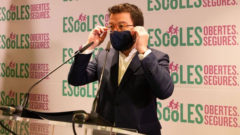 El vicepresidente de la Generalitat, Pere Aragonés, advirtió a Sánchez de que no puede esconderse más y creer que el tiempo resolverá el desafío independentista