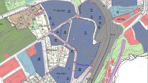 Plano de zonificacin del mbito del Novo Chuac propuesto por el Ayuntamiento