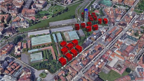 Infografía de cómo quedará la antigua fábrica de armas de Oviedo si se cumple el protocolo, según Salvemos La Vega