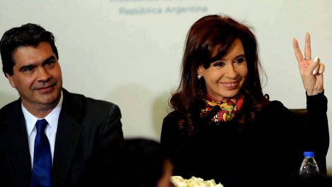 La presidenta de Argentina, Cristina Fernndez, y el jefe de gabinete argentino, Jorge Capitanich