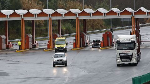 Imagen del rea de peaje de Pontevedra de la autopista AP-9.