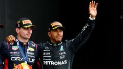 Max Verstappen y Lewis Hamilton.Max Verstappen, piloto de Red Bull, y Lewis Hamilton, piloto de Mercedes