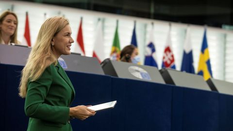 Kadri Simson, comisaria de Energa, en el Parlamento Europeo