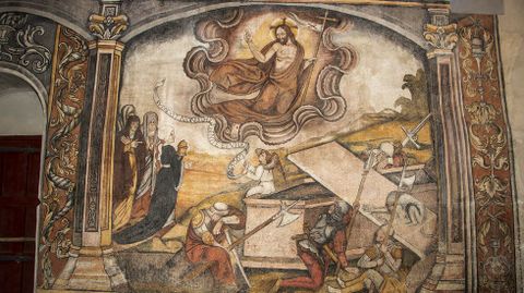 Una escena de la resurreccin de Cristo en el mur sur de la nave de la iglesia 
