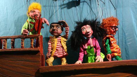 Marionetas de otro espectáculo de la compañía Trécola, «Xogo revolto»