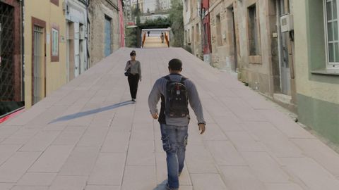 Peatonalización. Calzada da Ponte. Recreación de cómo será el acceso al Miño. Hay planes para hacer peatonal casi todo el centro histórico y están en obras Rafael de Vega y Recatelo.
