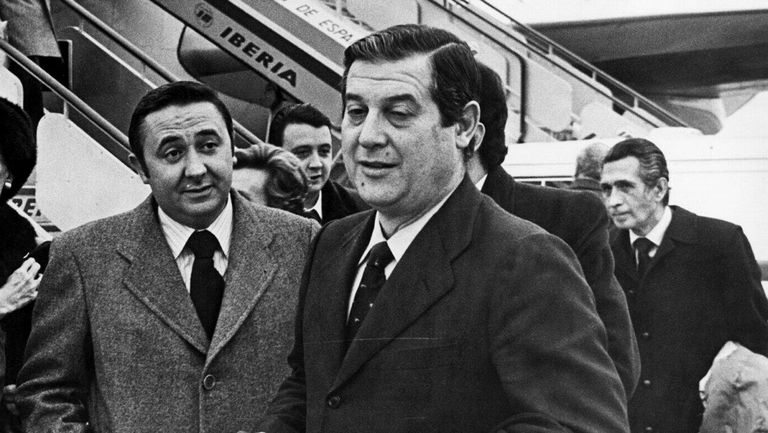 Osorio, en primer término, en uno de sus viajes a Galicia en la década de los 70