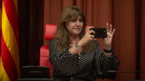 Laura Borràs, presidenta de la Cámara catalana, en la sesión de este miércoles