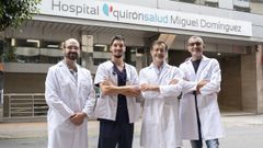 El equipo de la nueva unidad del dolor del Hospital Quironsalud Miguel Domnguez de Pontevedra: Guillermo Petinal, Lucas Paseiro, Evaristo Mosquera y scar Alonso