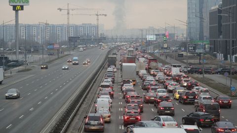 Tráfico de salida en Kiev