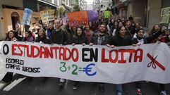 Protesta de estudiantes en Ourense el pasado mes de marzo