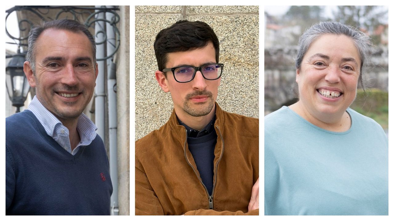 El barrio de A Parda, en fotos.De izquierda a derecha, Antonio Fern�ndez Angueira, Anxo Arca y Bea Rei